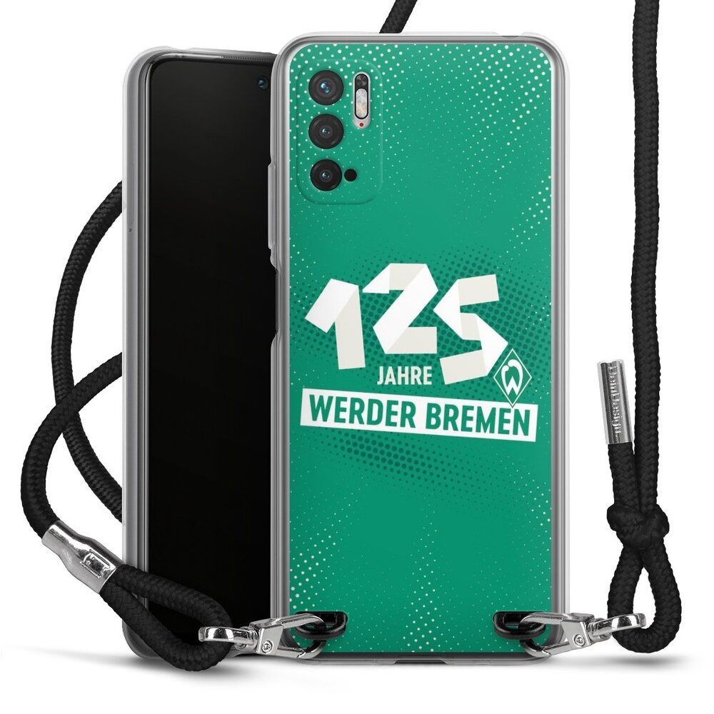 DeinDesign Handyhülle 125 Jahre Werder Bremen Offizielles Lizenzprodukt, Xiaomi Redmi Note 10 5G Handykette Hülle mit Band Case zum Umhängen