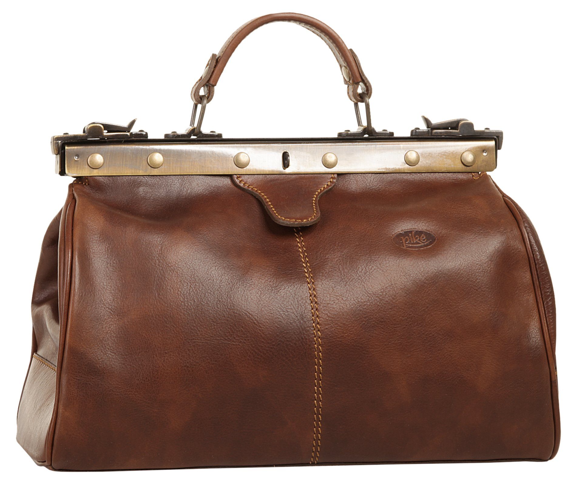 Piké Henkeltasche, echt Leder, Made in Italy