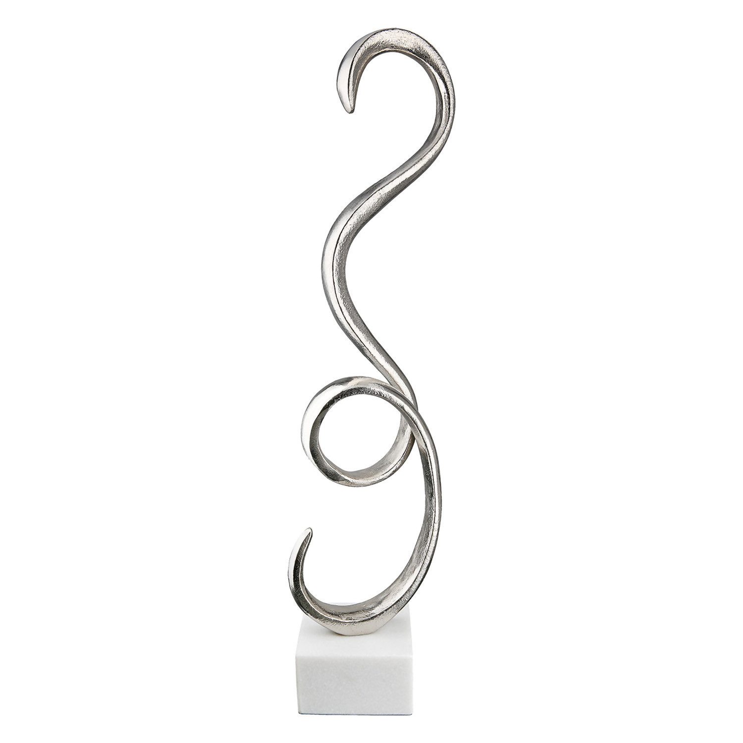 GILDE Skulptur SPIRAL Skulptur - silber - Aluminium - H. 57cm x B. 14,5cm - Deko (1xSkulptur, Figur - Wohnaccessoires), Büste - Gebilde - Bildwerk - Kunstwerk