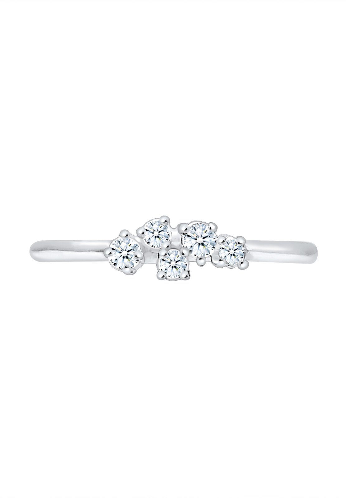 Elli DIAMONDS Verlobungsring Verlobung Diamant (0.105 ct) Pavé 925 Silber