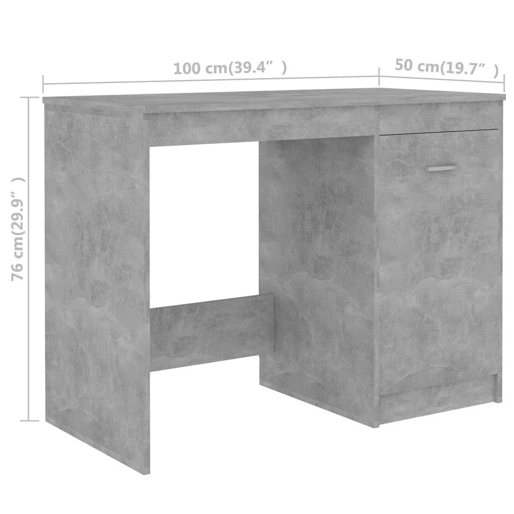 140x50x76 Holzwerkstoff cm Betongrau Schreibtisch furnicato