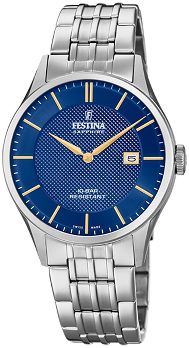 Quarzuhr Festina Herren Uhr F20005/3 Edelstahl