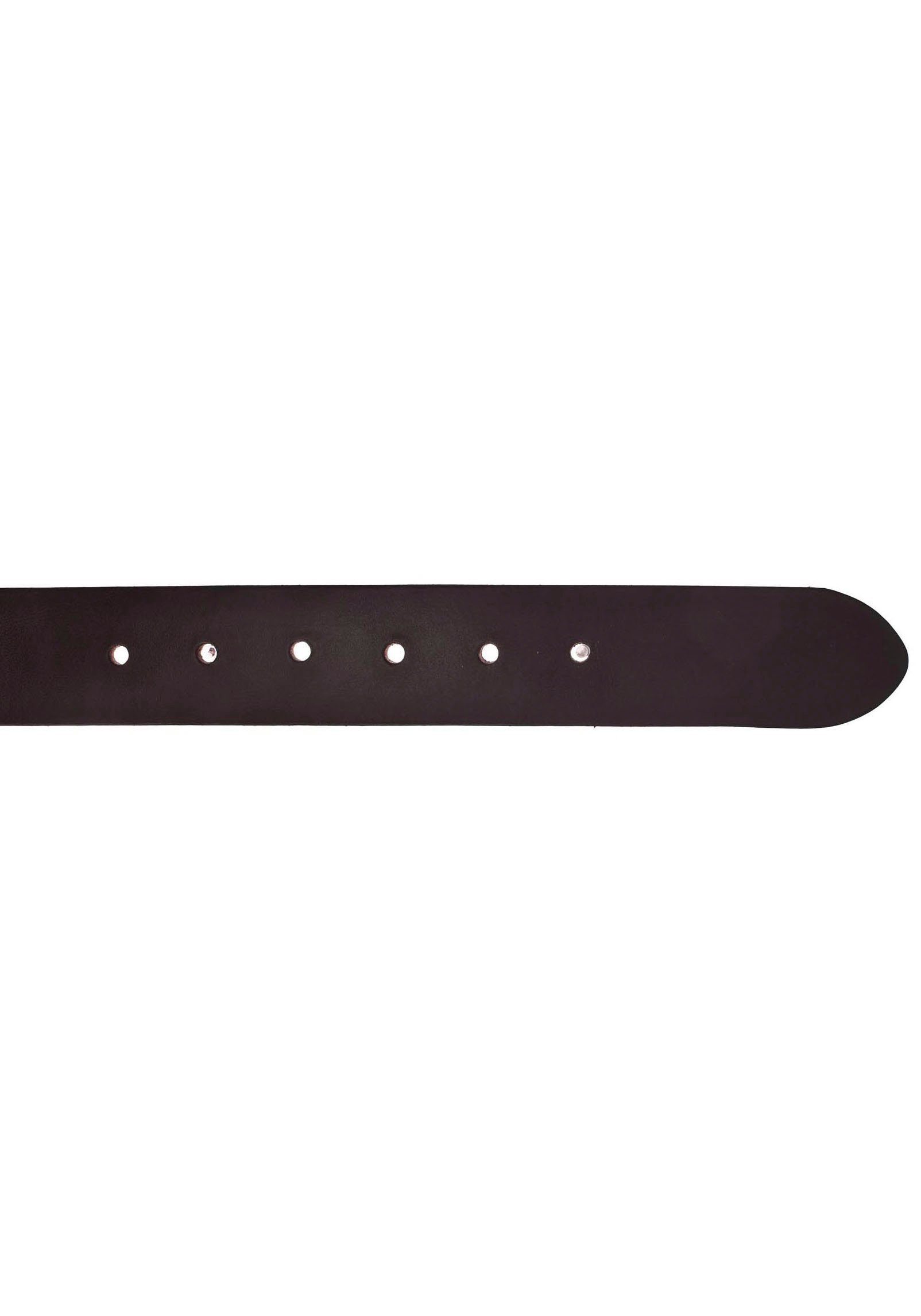 b.belt Ledergürtel Animal-Design dunkelbraun Schließe mit