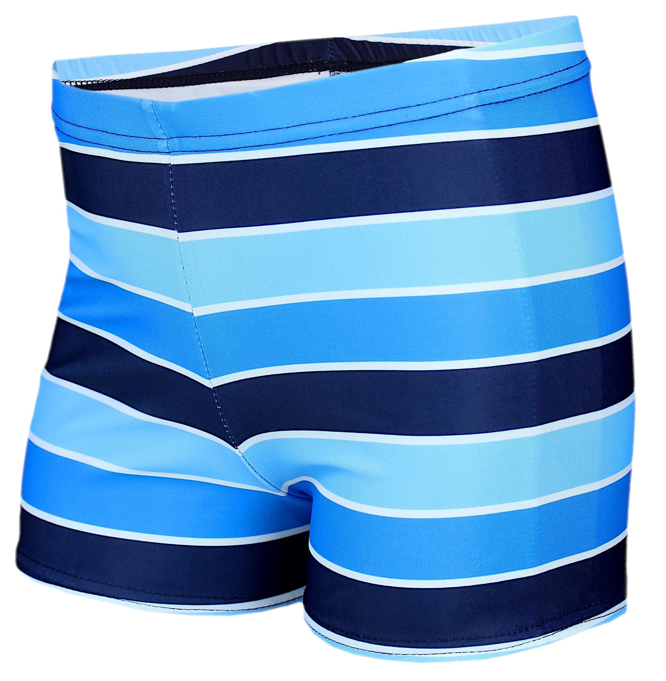 Aquarti Badehose Aquarti Jungen Badehose Gestreift mit Motiven Dunkelblau / Türkis / Himmelblau