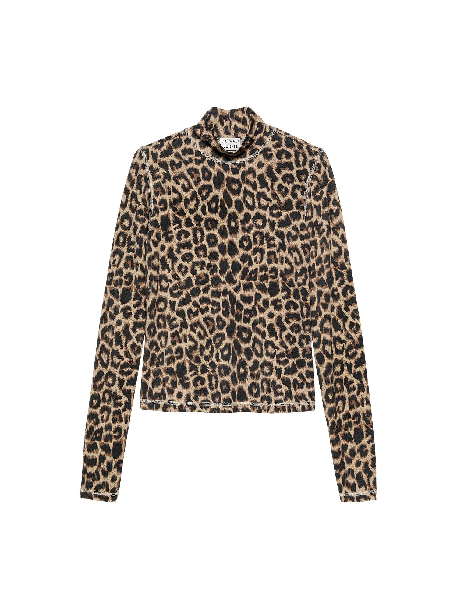 Catwalk Junkie Langarmshirt – Longsleeve in Leoprint mit Inside-Out-Nähten