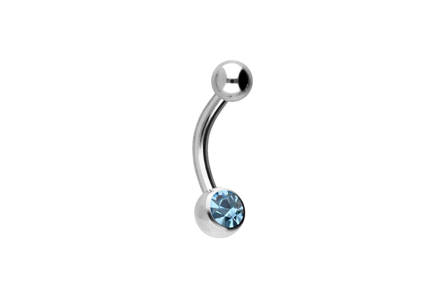 Bauchnabelpiercing Titan Mini Bananabell KRISTALL