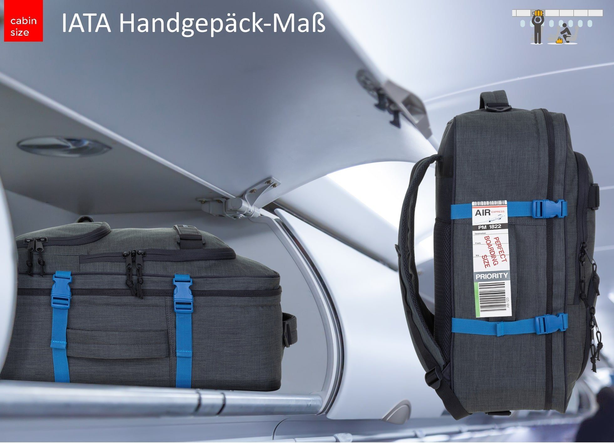 ELEPHANT Reiserucksack Fly Travel Rucksack Handgepäck, Kabinengepäck Handgepäckrucksack Daypack groß – Bild 5 von 5