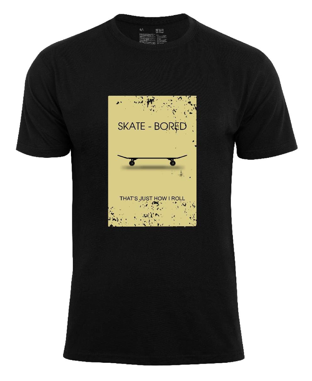 Schwarz Cotton Prime® T-Shirt "Skate-Bored"