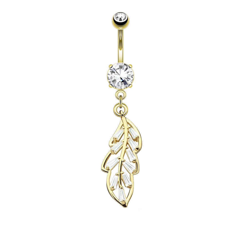Taffstyle Bauchnabelpiercing Bauchnabelpiercing Zikonia Blatt Anhänger günstig online kaufen
