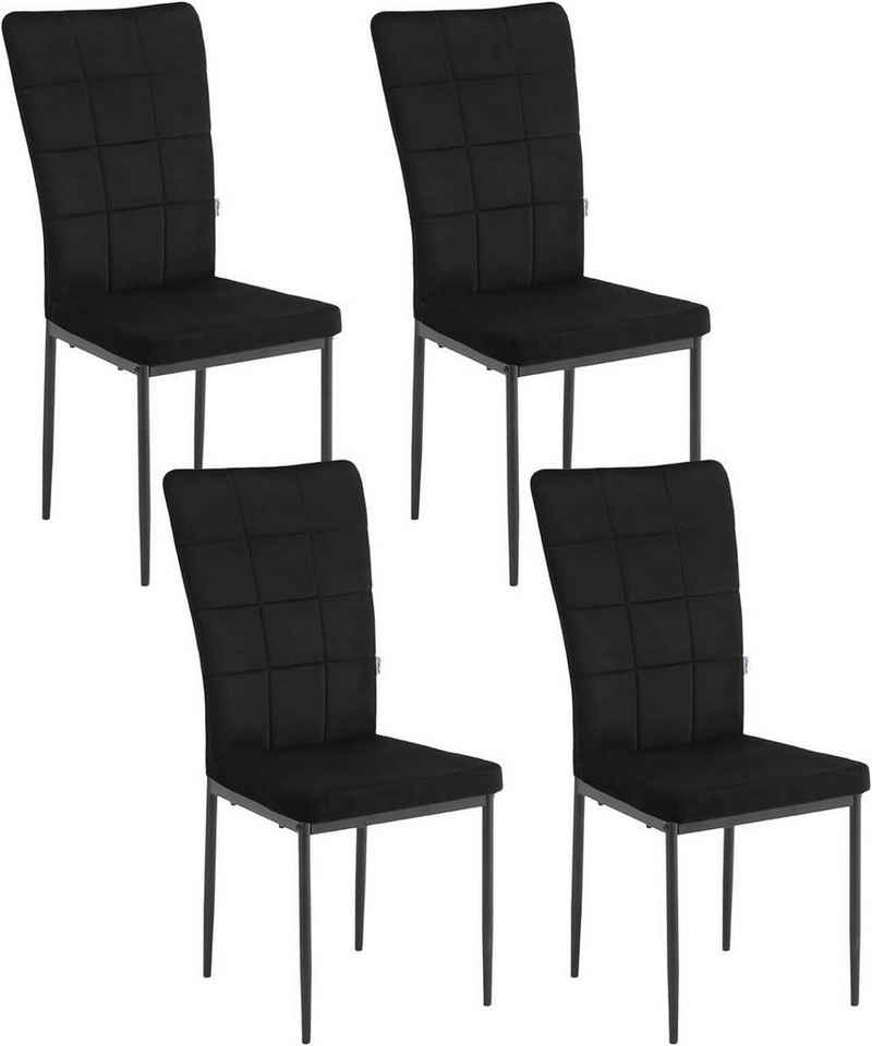 Woltu Polsterstuhl (4 St), Esszimmerstühle 4er Set, mit hoher Rückenlehne
