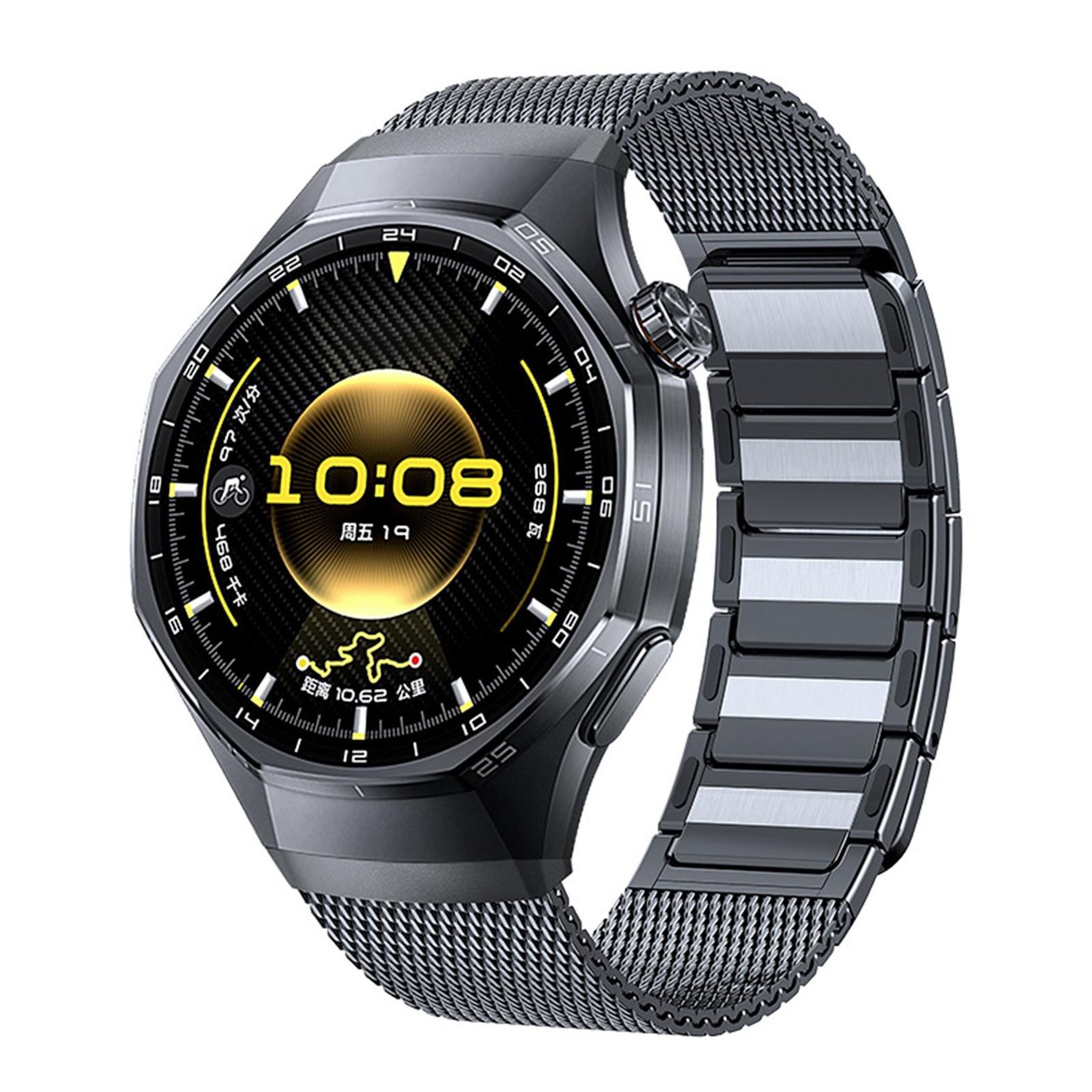 Wigento Smartwatch-Armband Edelstahl für Huawei Watch GT 6 Pro Magnetverschluss Grau, Magnetverschluss, verstellbare Länge