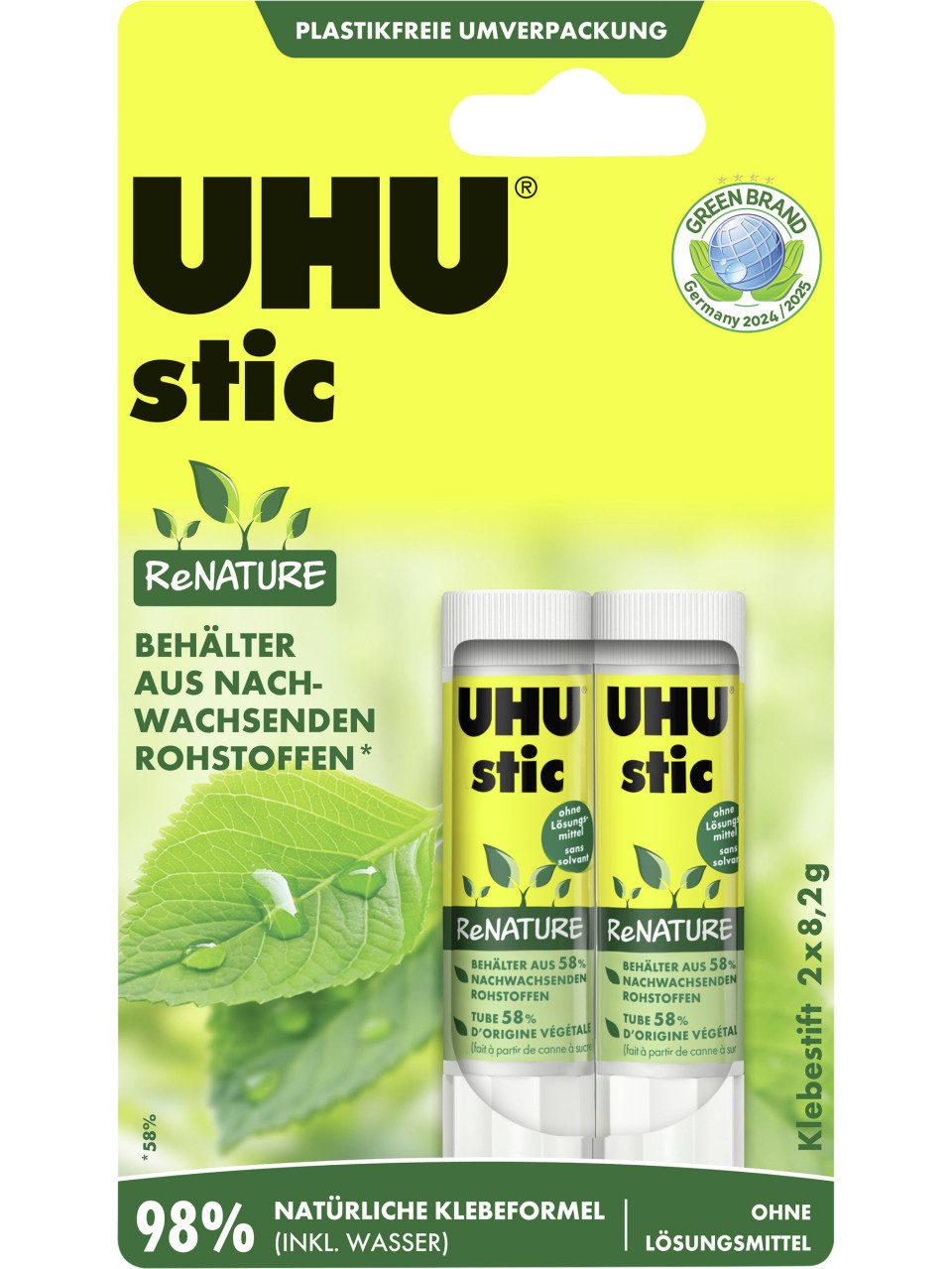 UHU Klebestift UHU stic ReNATURE 2 x 8,2 g