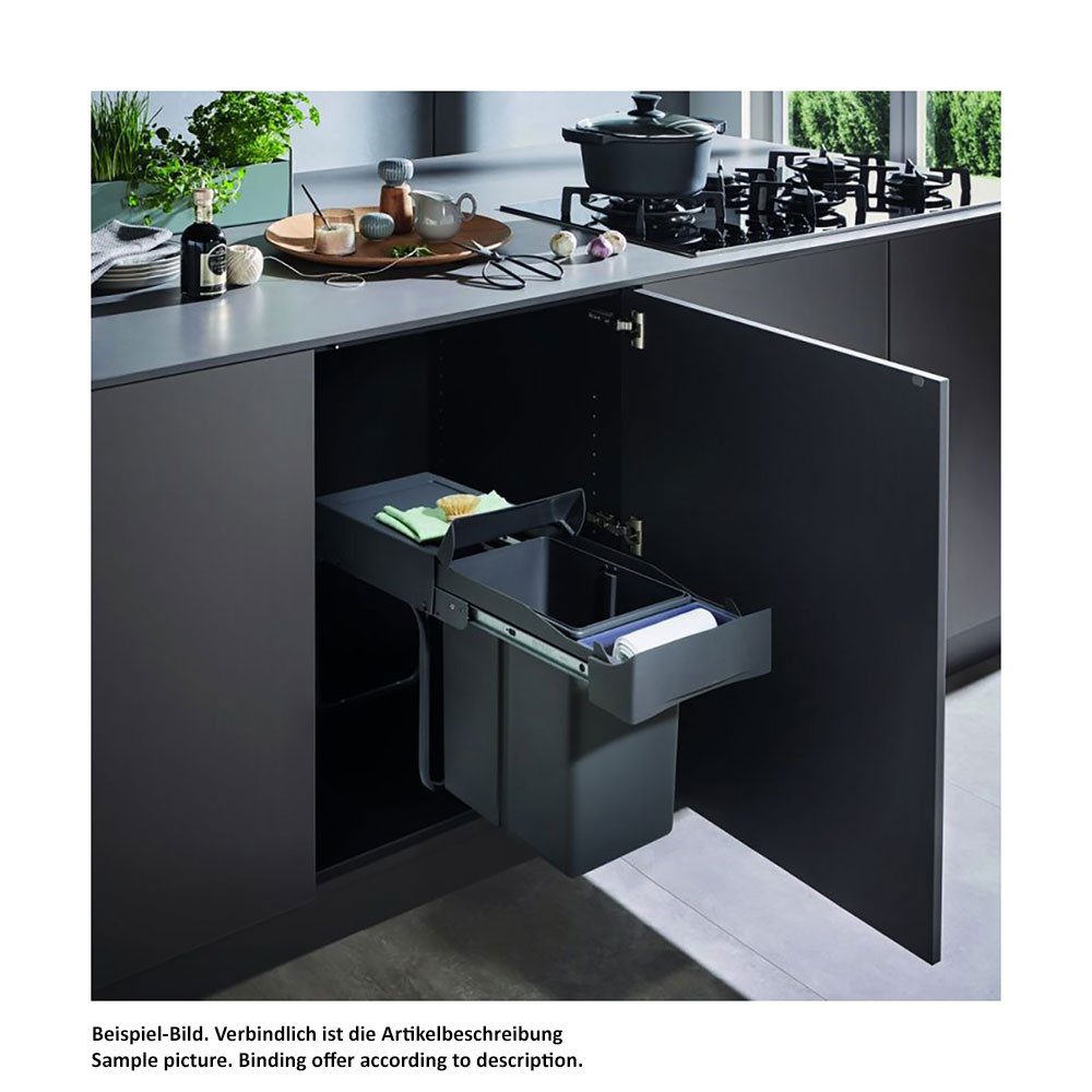 WESCO Einbaumülleimer Einbauabfallsammler 30DT mit Ablageschale, anthrazit