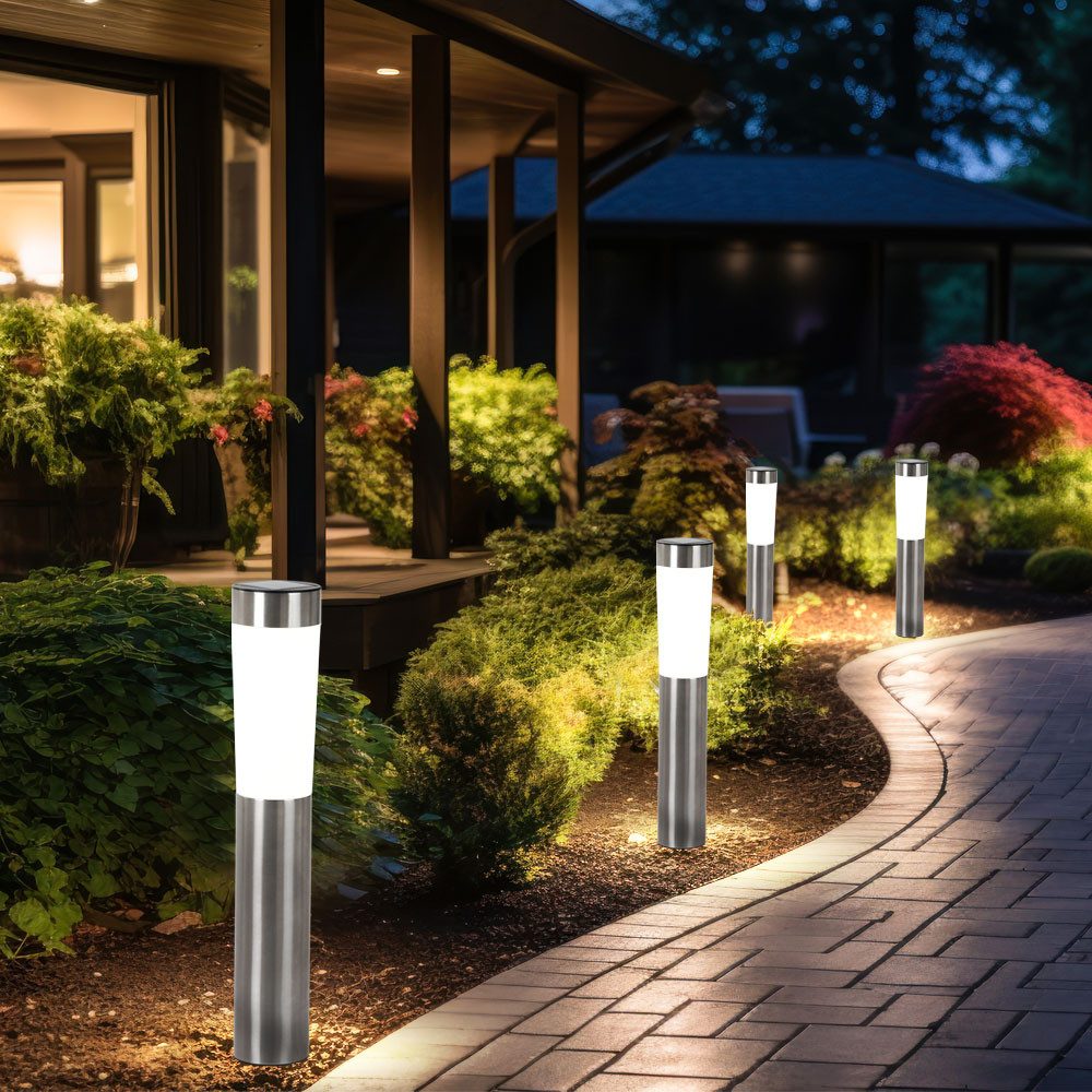 etc-shop LED Gartenleuchte, LED-Leuchtmittel fest verbaut, LED 4er Set Солнечные фонари für Garten, Außenbeleuchtung mit Erdspieß