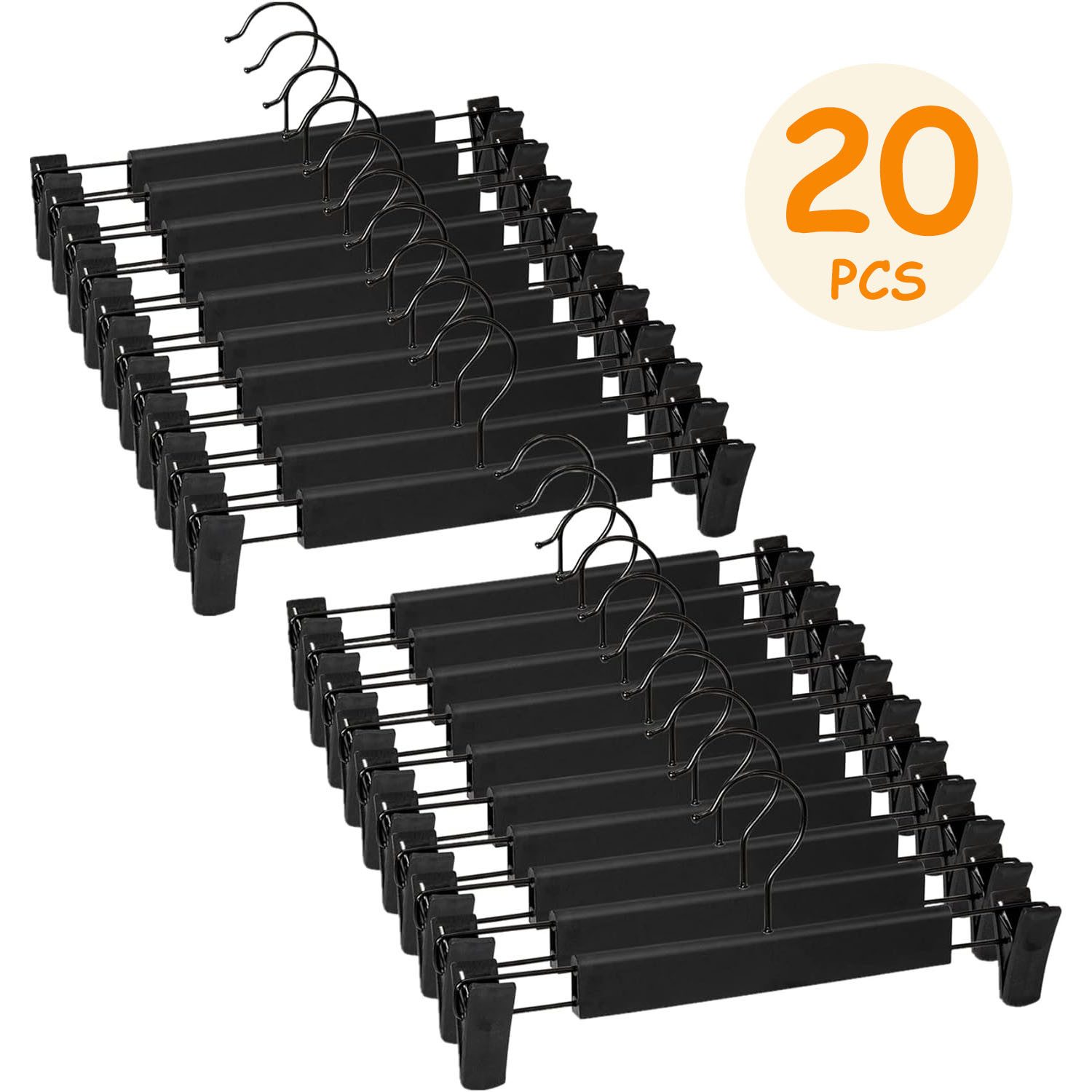 SURFOU Kleiderbügel 20 Stück mit starken Antirutsch verstellbaren Clips Hak günstig online kaufen