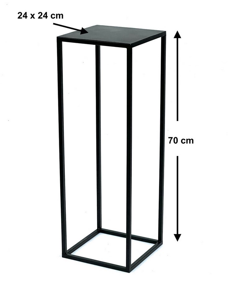 Thumbnail - DanDiBo Blumenständer Blumenhocker Metall Schwarz Eckig 70 cm Blumenständer Beistelltisch