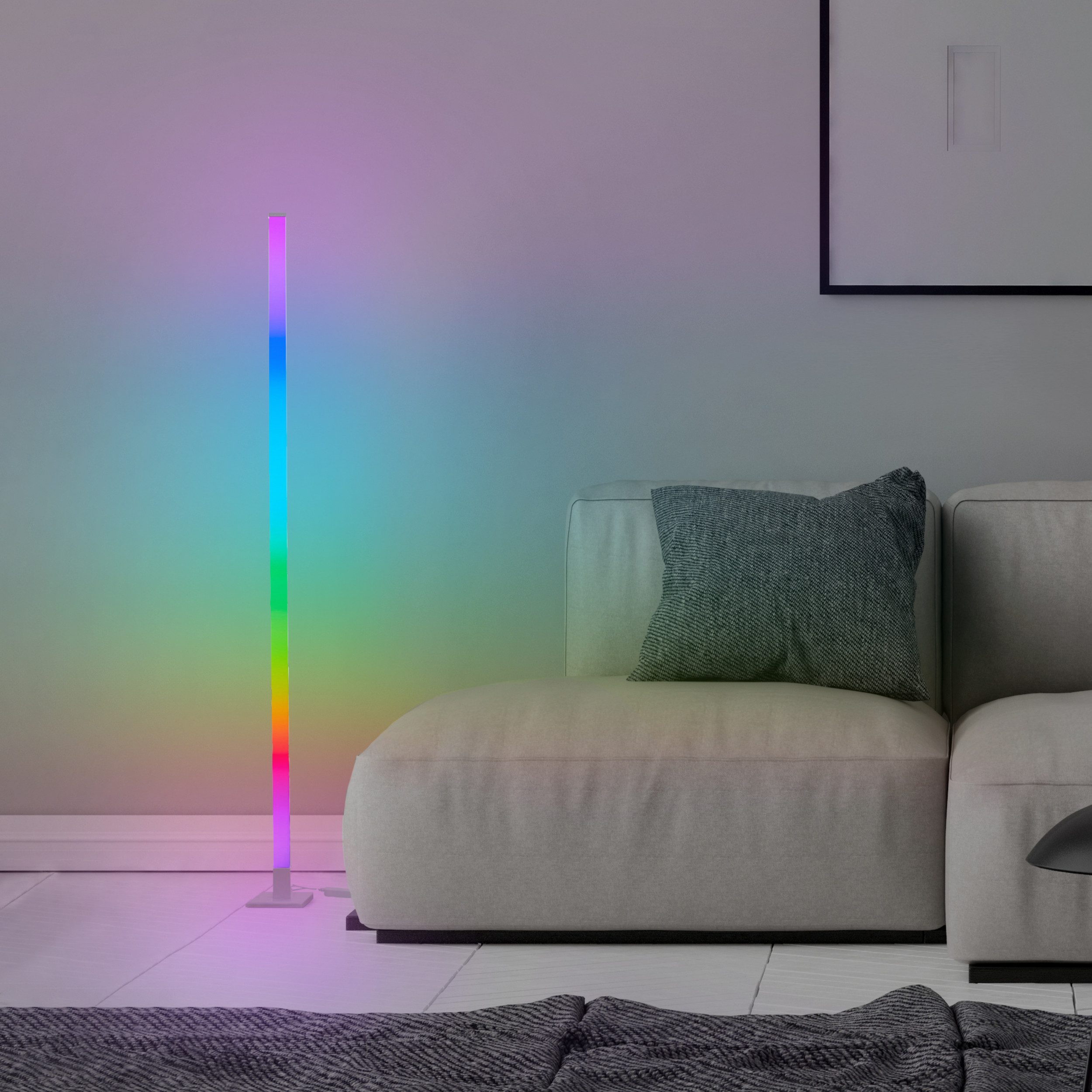 Lightbox Stehlampe, RGB-LED Stehleuchte, 150 cm, digitales RGB, Musiksensor günstig online kaufen