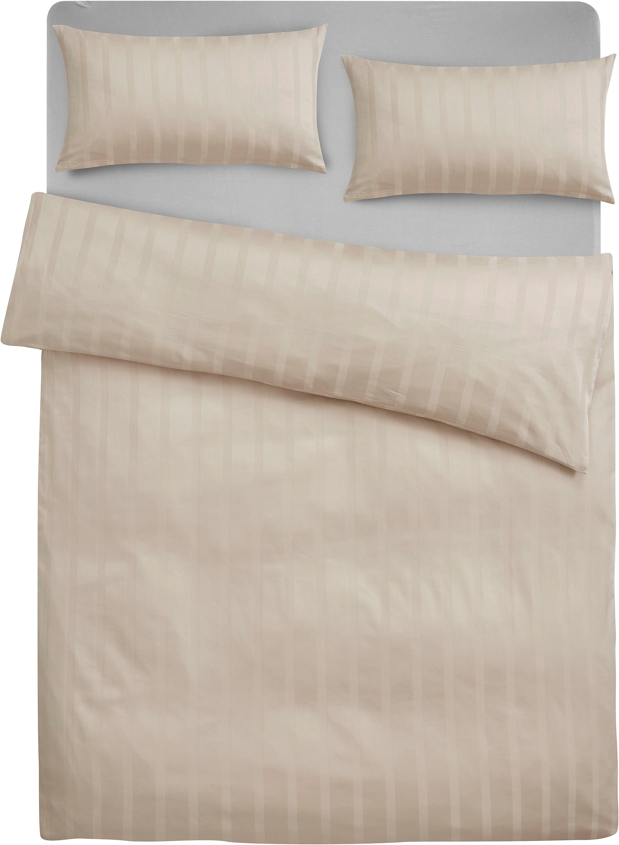 LeGer Home by Lena Gercke Bettwäsche Leonore, Mako-Satin, 2 teilig, Mako-Satin Streifen aus 100% Baumwolle, Größe ab 135x200 cm