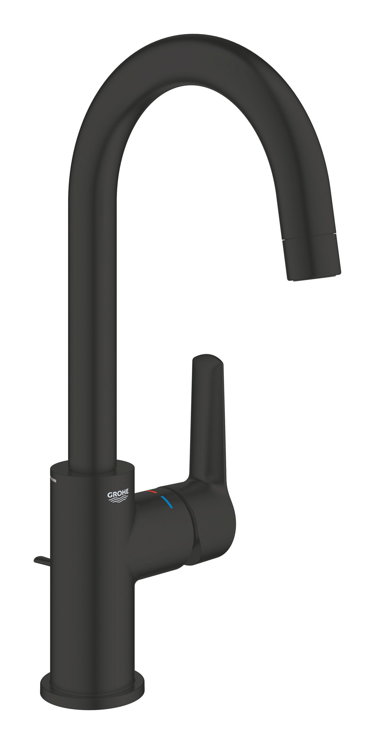 Grohe Waschtischarmatur Start Einhand mit Zugstangen-Ablaufgarnitur L-Size - Mattschwarz