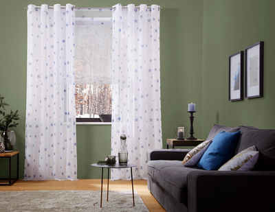 Gardine Stern, my home, Ösen (1 St), transparent, Transparent, Voile, Polyester