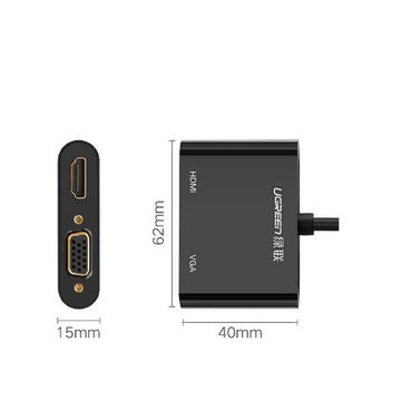 UGREEN HDMI / VGA - Mini DisplayPort Adapter 4K@30 Hz Full HD 1080p schwarz TV-Adapter