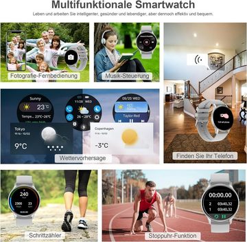 JANOLTY Herzfrequenzüberwachung in Echtzeit Smartwatch (1,32 Zoll, Android iOS), Touchscreen Telefon Uhr mit Anruffunktion IP68 Wasserdicht Fitness Uhr