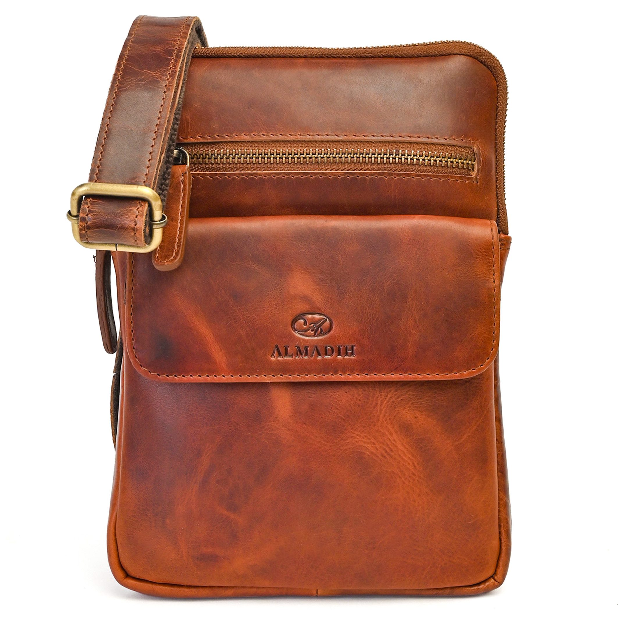 Umhängetasche Leder Herren RICK - Kompakte Ledertasche für Reisen & Alltag
