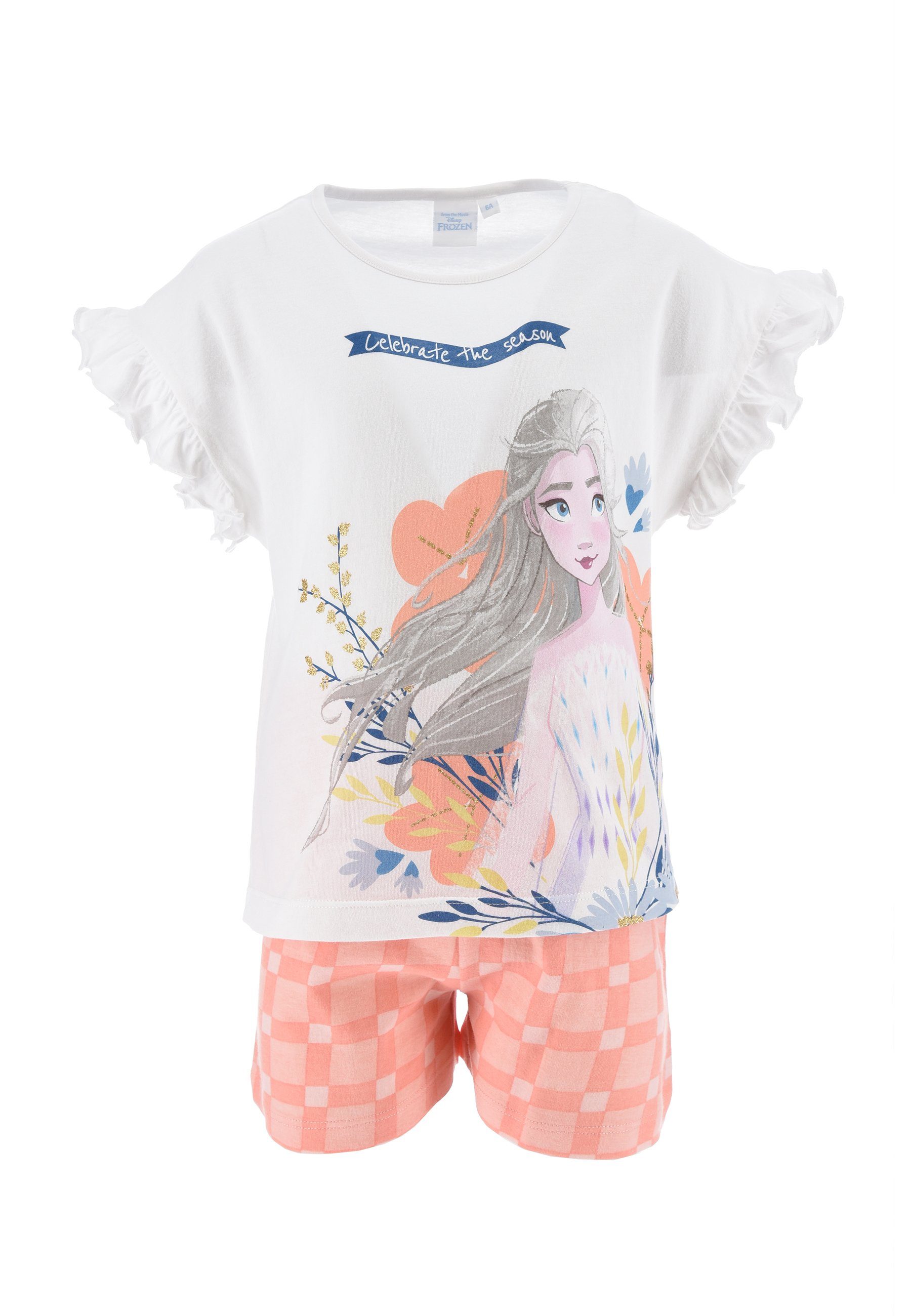 Disney Frozen Shorty Die Eiskönigin Anna und Elsa Mädchen Schlafanzug Pyjama (2 tlg)