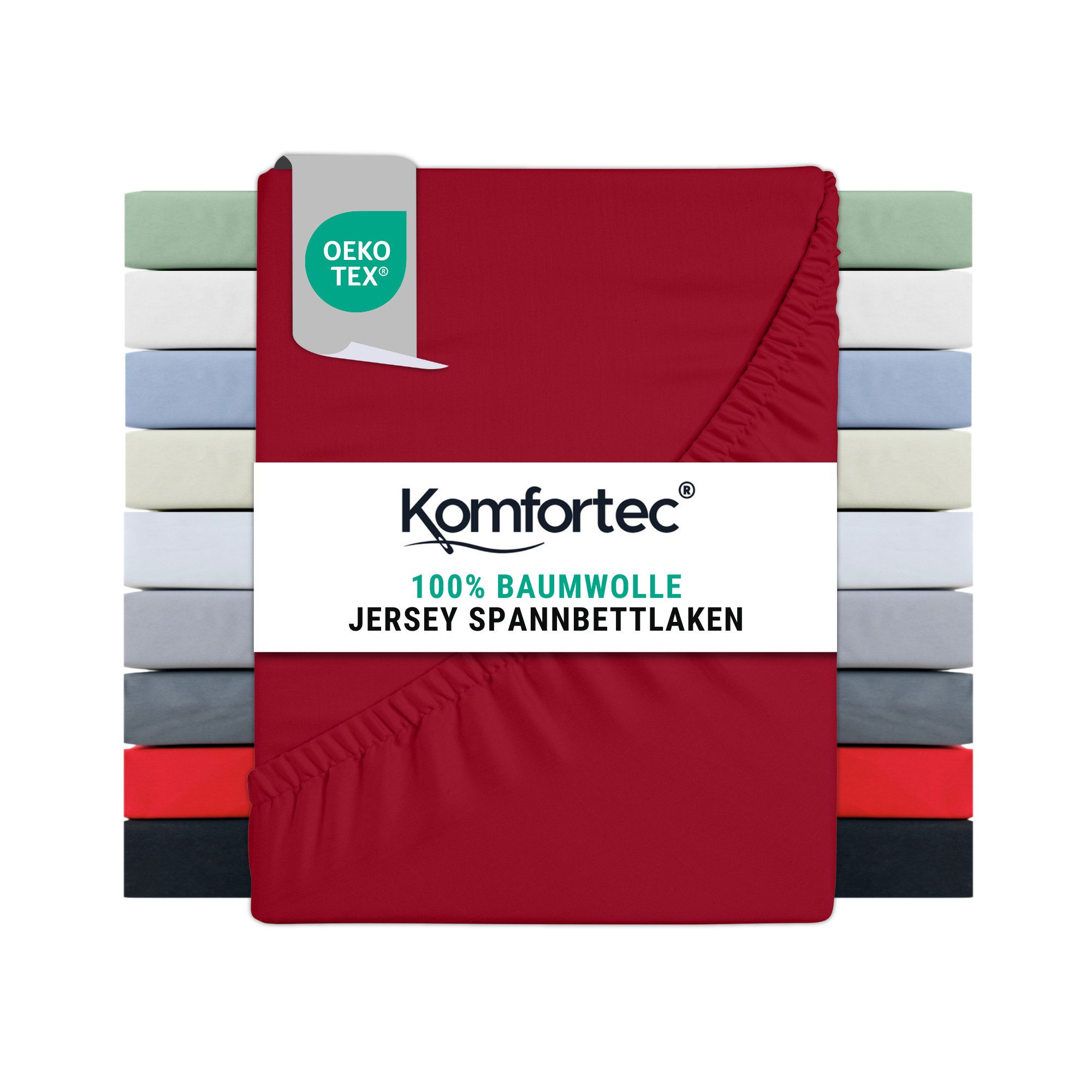 Komfortec Spannbettlaken Jersey Spannbettuch, 90x200, 140x200, 160x200, 180 günstig online kaufen