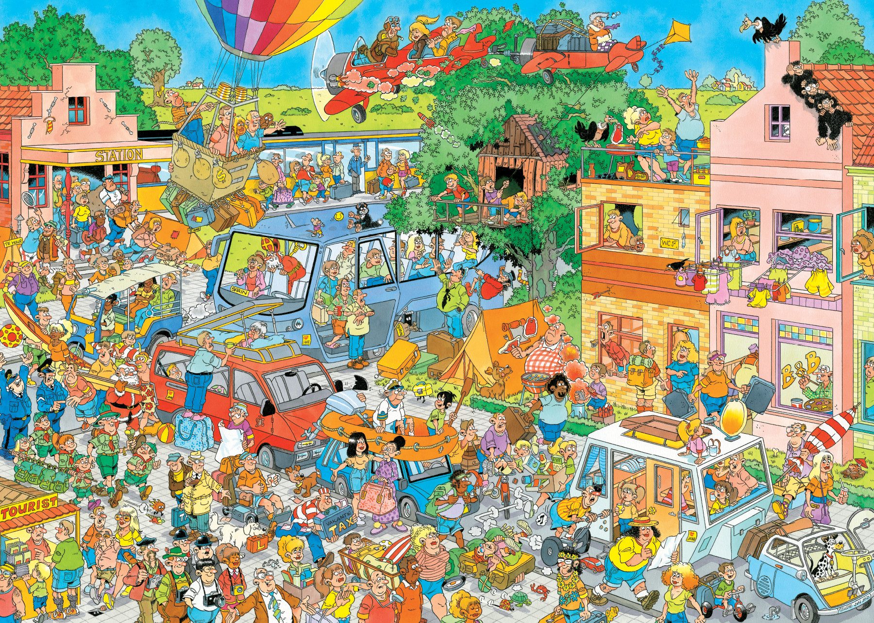 Jan van Haasteren Puzzle Jan van Haasteren, Das Musikgeschäft & Urlaubsvorfreude, Puzzle, 1000 Puzzleteile