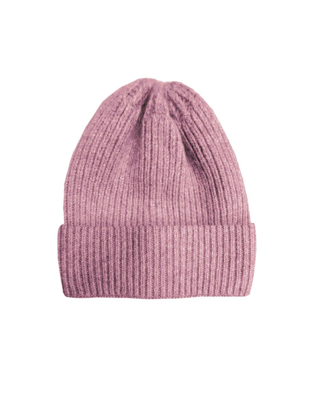CAPO Strickmütze CAPO-DOUX CAP knitted cap, malve up ribbed, LONG turn Europe in Ka Made
