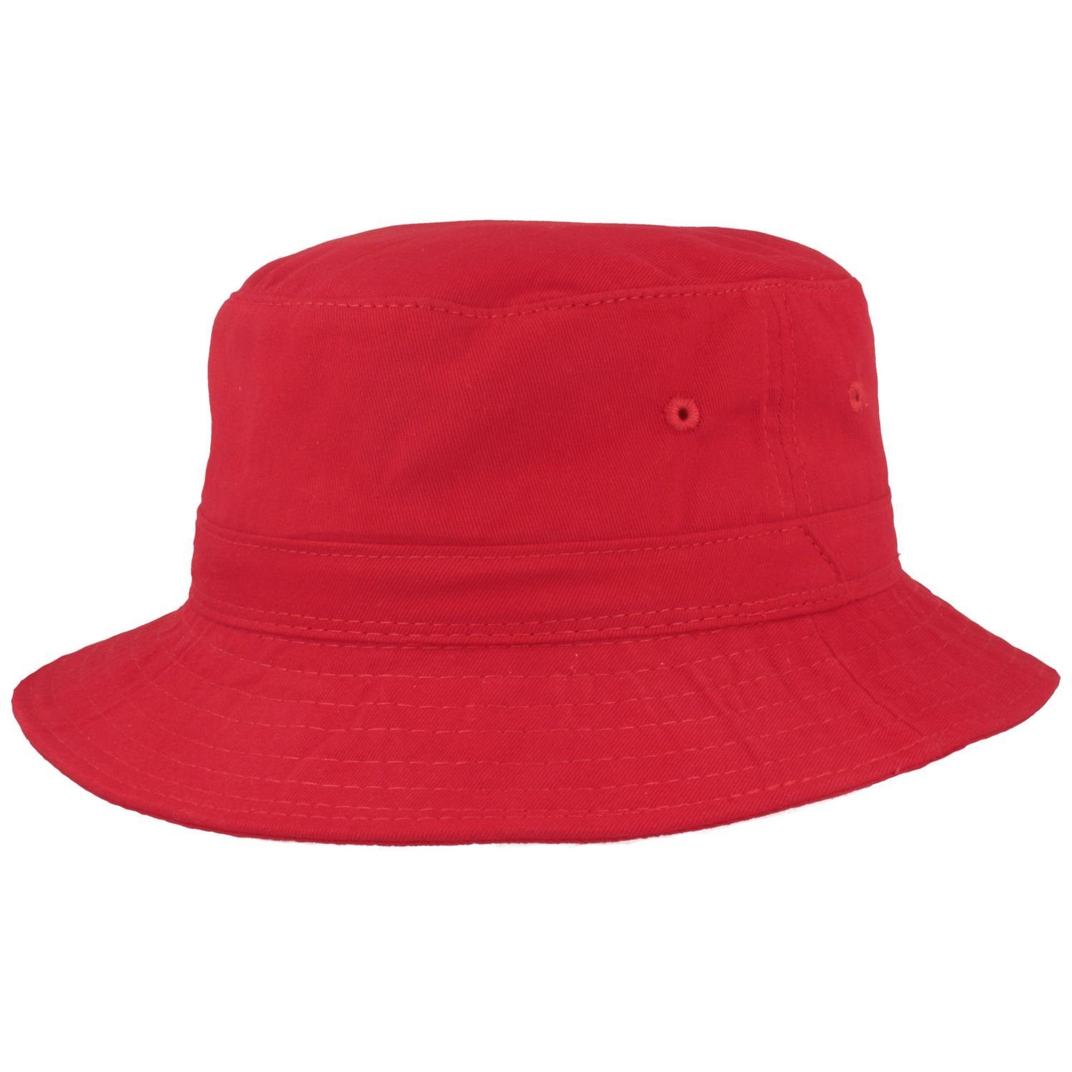 Breiter Fischerhut Einfarbiger knautschbarer Fischerhut mit UV 50+ aus Baumwolle rot