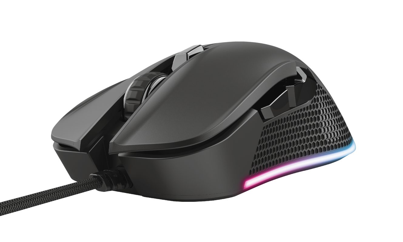 Trust GXT 922 YBAR Gaming-Maus (kabelgebunden, vollständige RGB-LED-Beleuchtung, programmierbar)