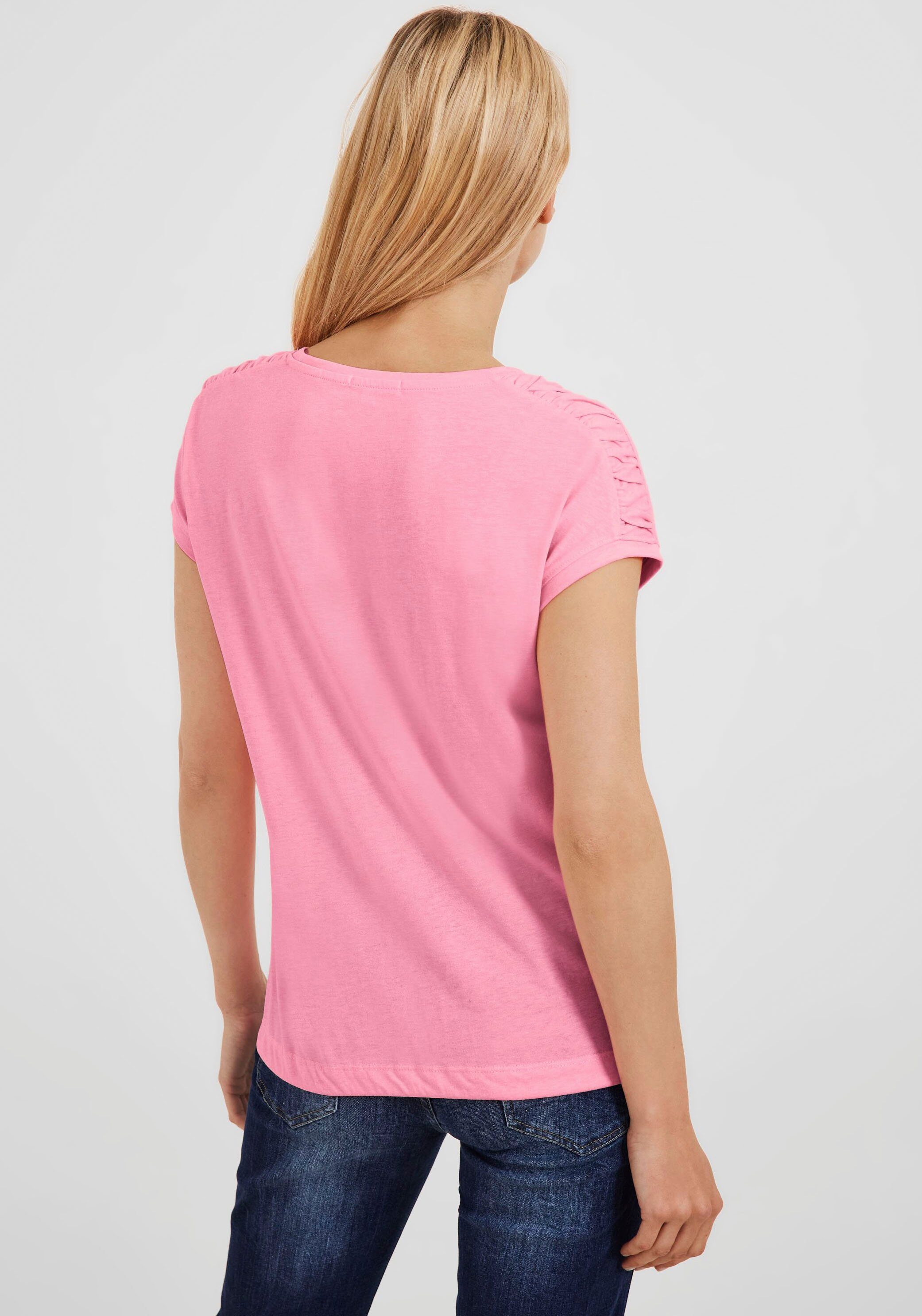 mit soft NOS Cecil Gathering pink T-Shirt Fledermausärmeln S Shoulder