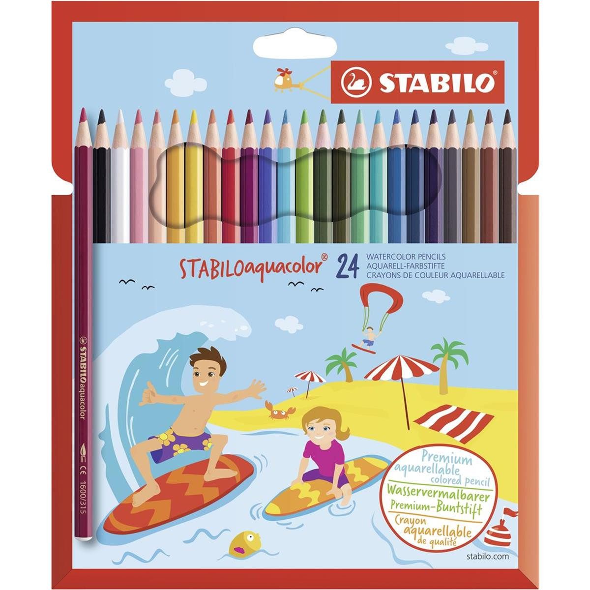 STABILO Buntstift STABILO aquacolor Aquarell-Buntstift - 24er Set