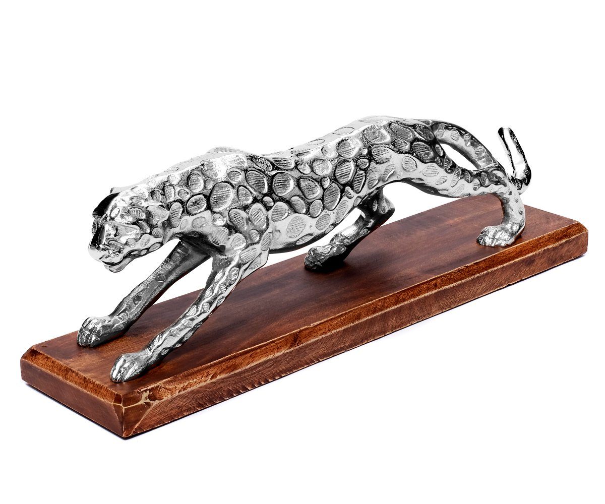 Figur Brillibrum Silber Panther Leopard Panther Figur Skulptur Deko Metall Dekofigur