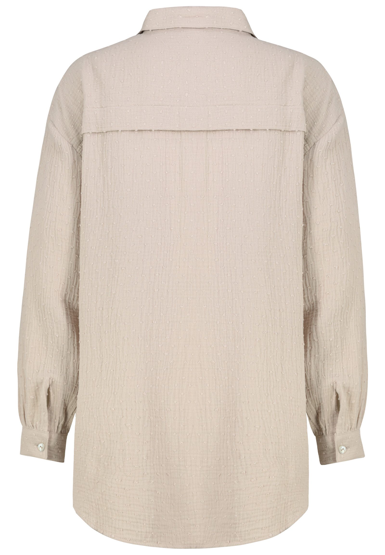 Eight2Nine Blusenshirt Leichtes Strukturdesign Knopfleiste Kentkragen Langarm (1-tlg) D70096M11066A_Blouse