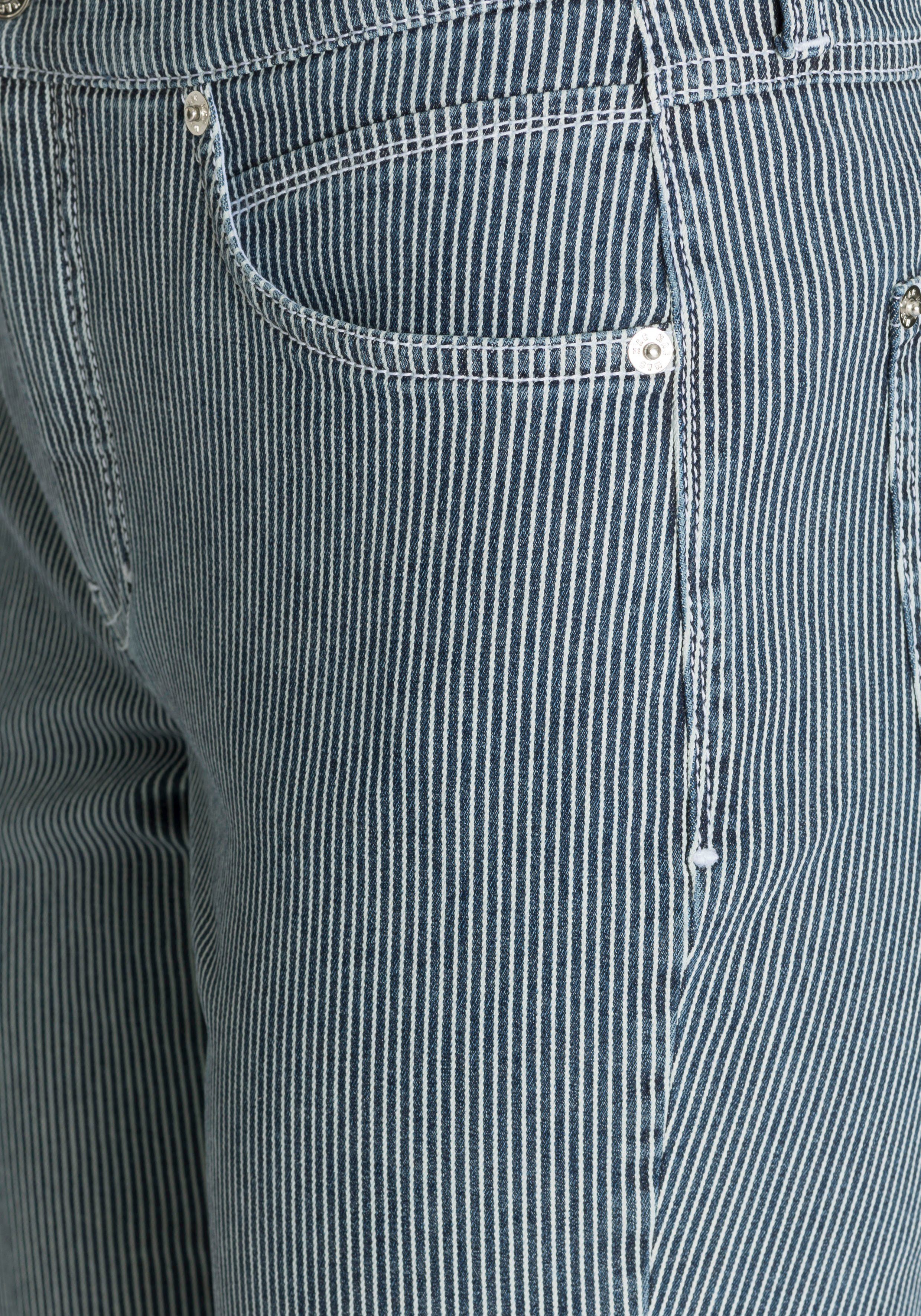 Damen Jeans MAC Straight-Jeans Melanie Stripe Figurbetonter femininer Schnitt