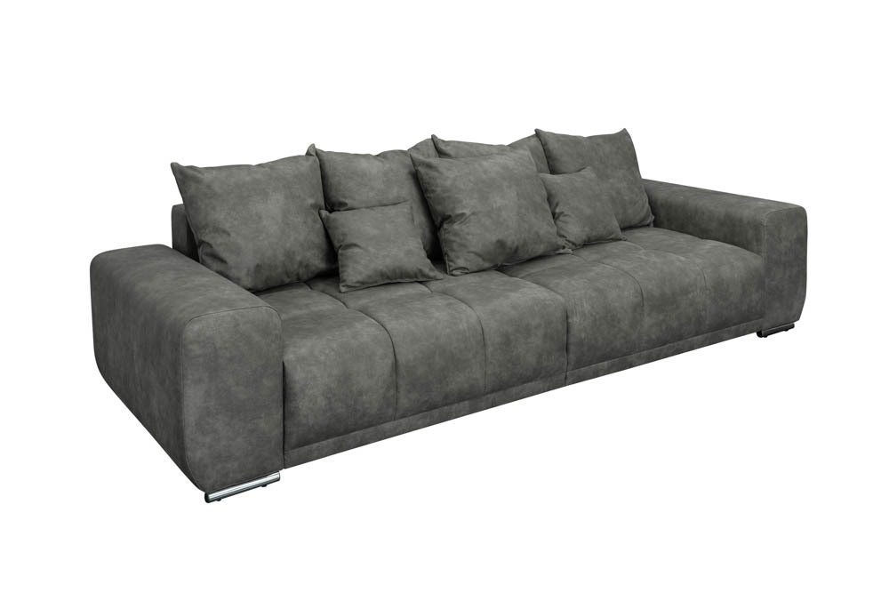 riess-ambiente Big-Sofa ELEGANCIA 285cm grau, Einzelartikel 1 Teile, XXL Couch · Microfaser · mit Federkern · inkl. Kissen · Design