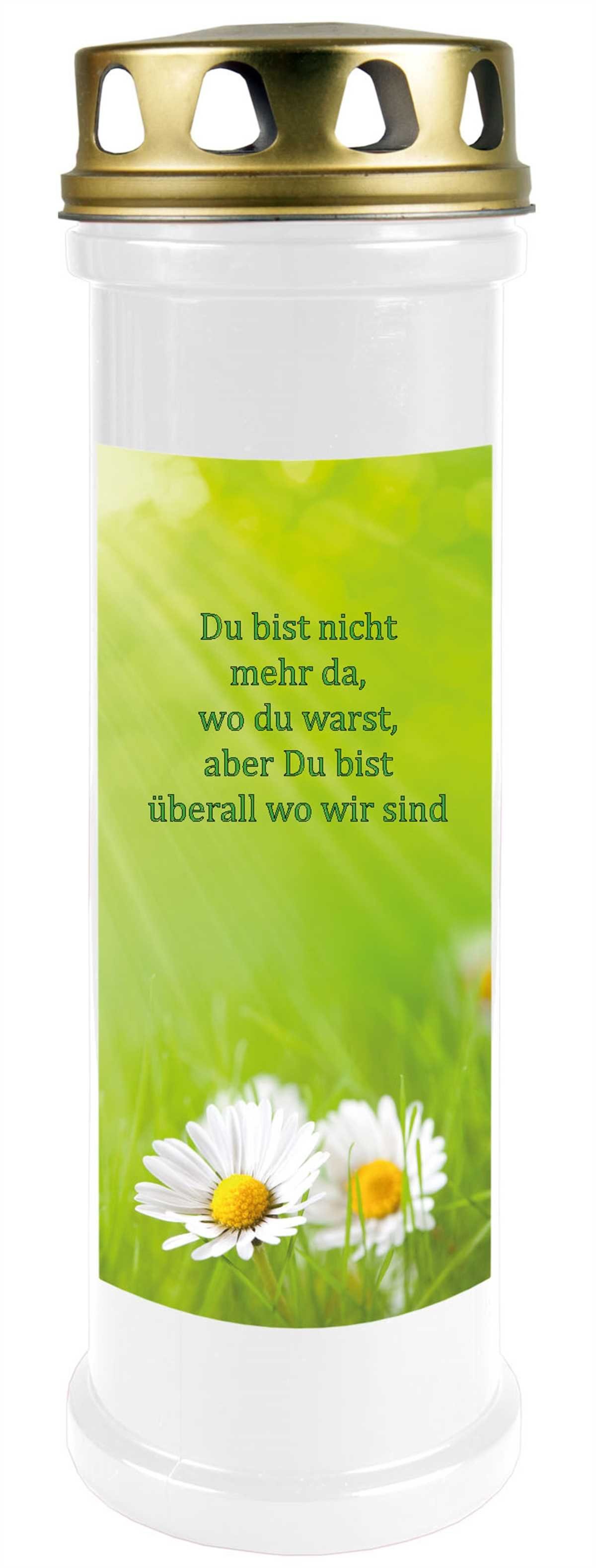 HS Candle Grabkerze mit Motiv 4er-Pack, hochwertiges Wachs, wind- & wetterfest