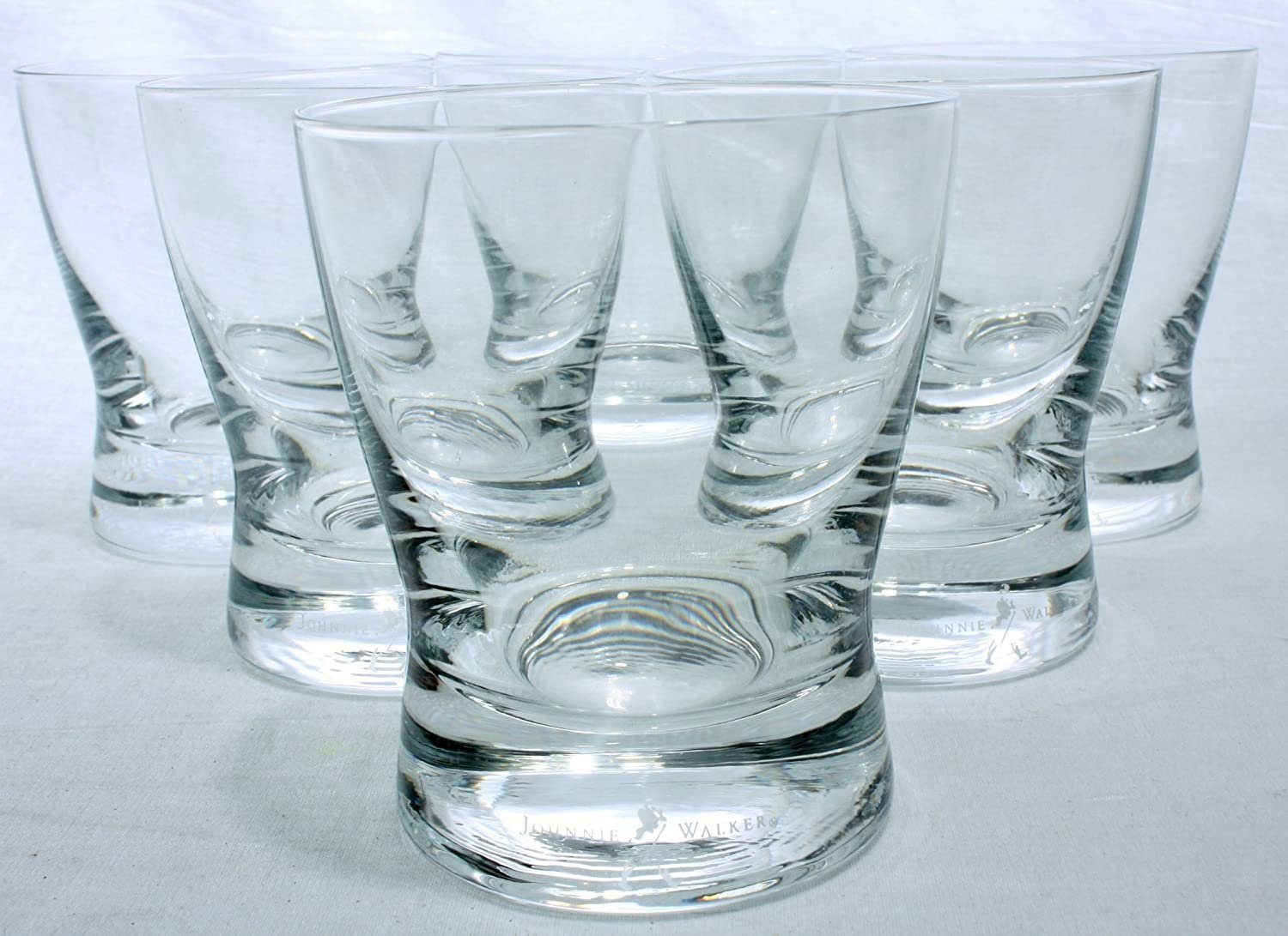 Johnnie Walker Whiskyglas 6 Whisky Gläser, 200ml Design, Scotch gläser Whiskeyglas, Qualität, aus robustem Glas, Tumbler, Gläserset, Whiskey Glas, Gläser, mit Schriftzug, Longdrink