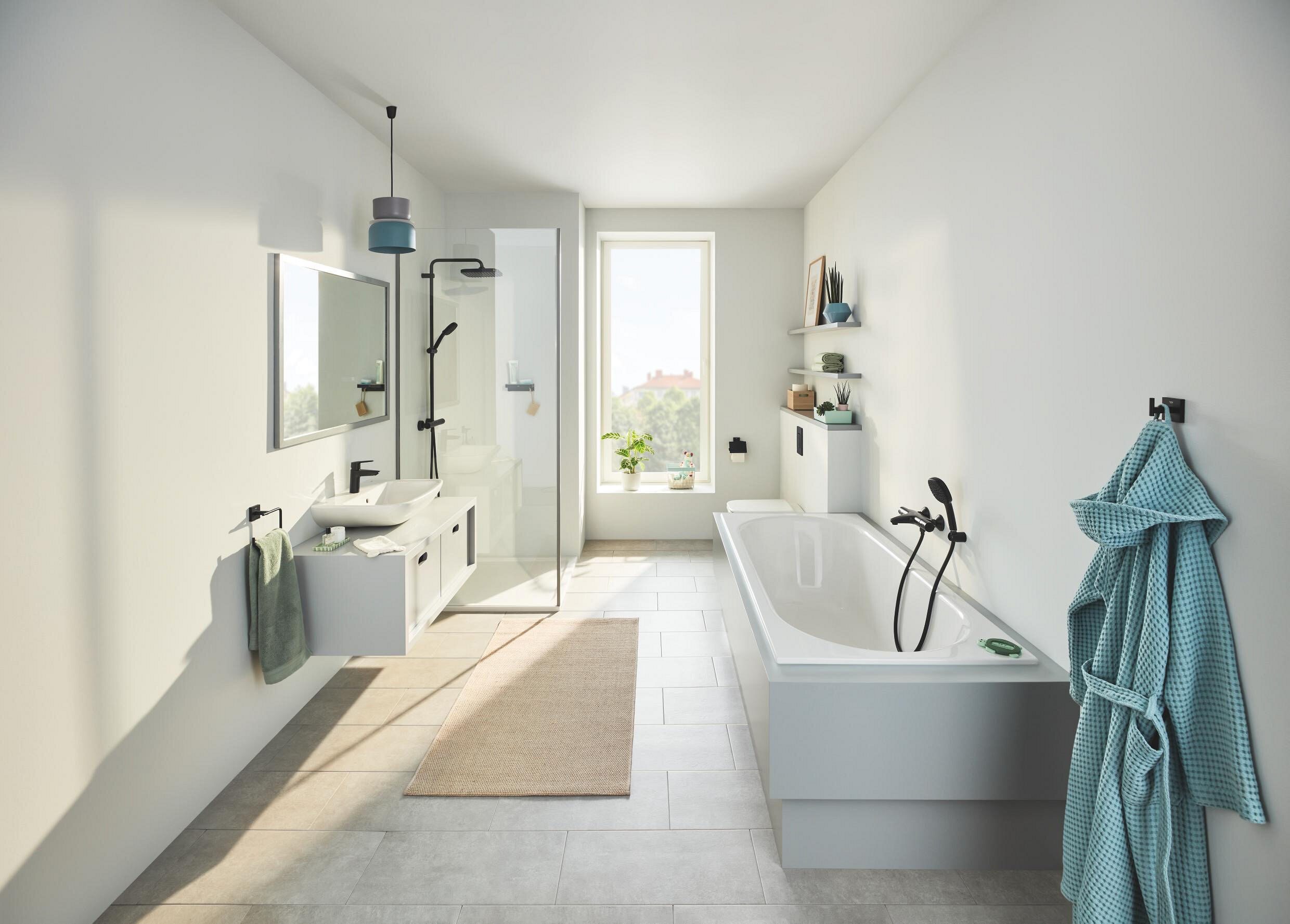 Grohe Handtuchhalter Start Cube, Handtuchring - Mattschwarz