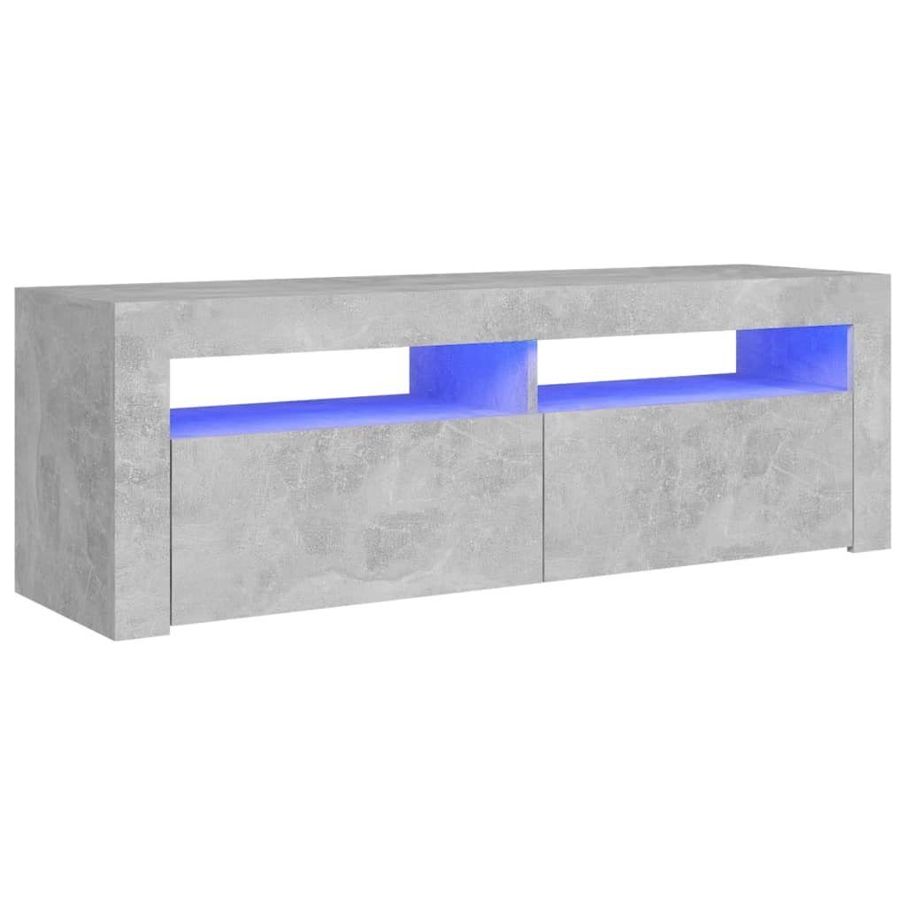 vidaXL TV-Schrank NA TV-Schrank mit LED Leuchten Betongrau 120x35x40 cm Lowboard