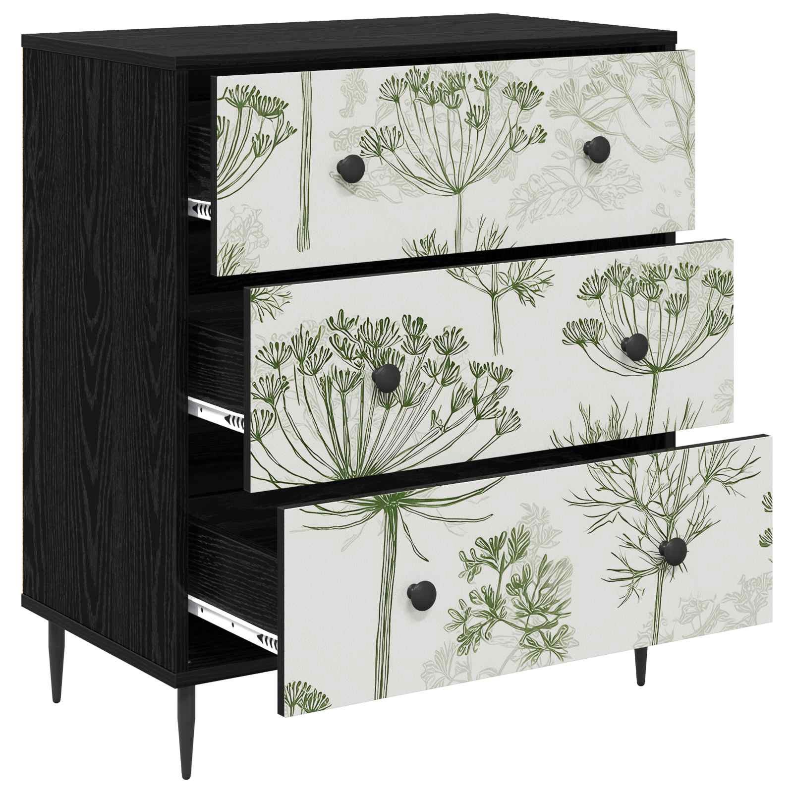 vidaXL Kommode 66 x 36,5 x 76 cm Kommode Schubladenschrank Sideboard GOTHA Grüner Bau