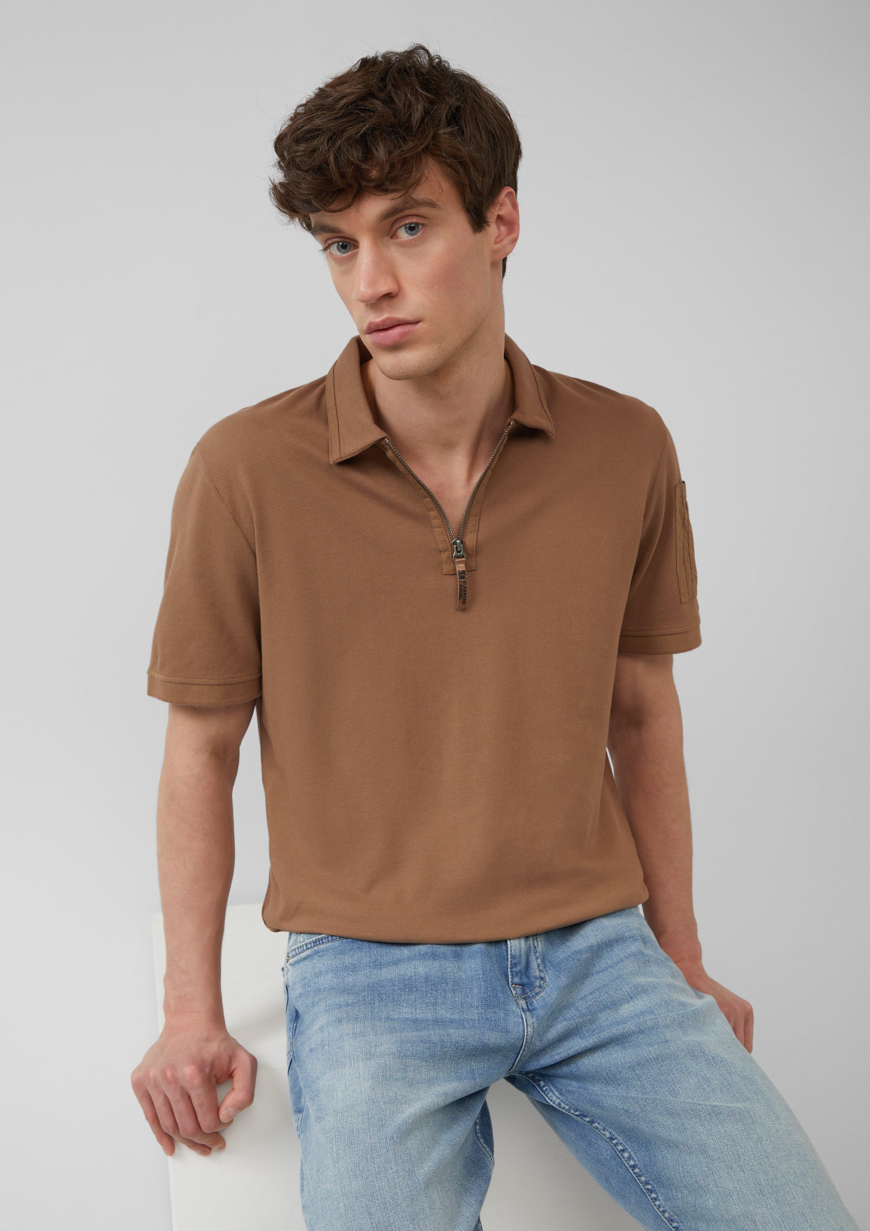 s.Oliver Kurzarmshirt Poloshirt mit Reißverschluss und günstig online kaufen