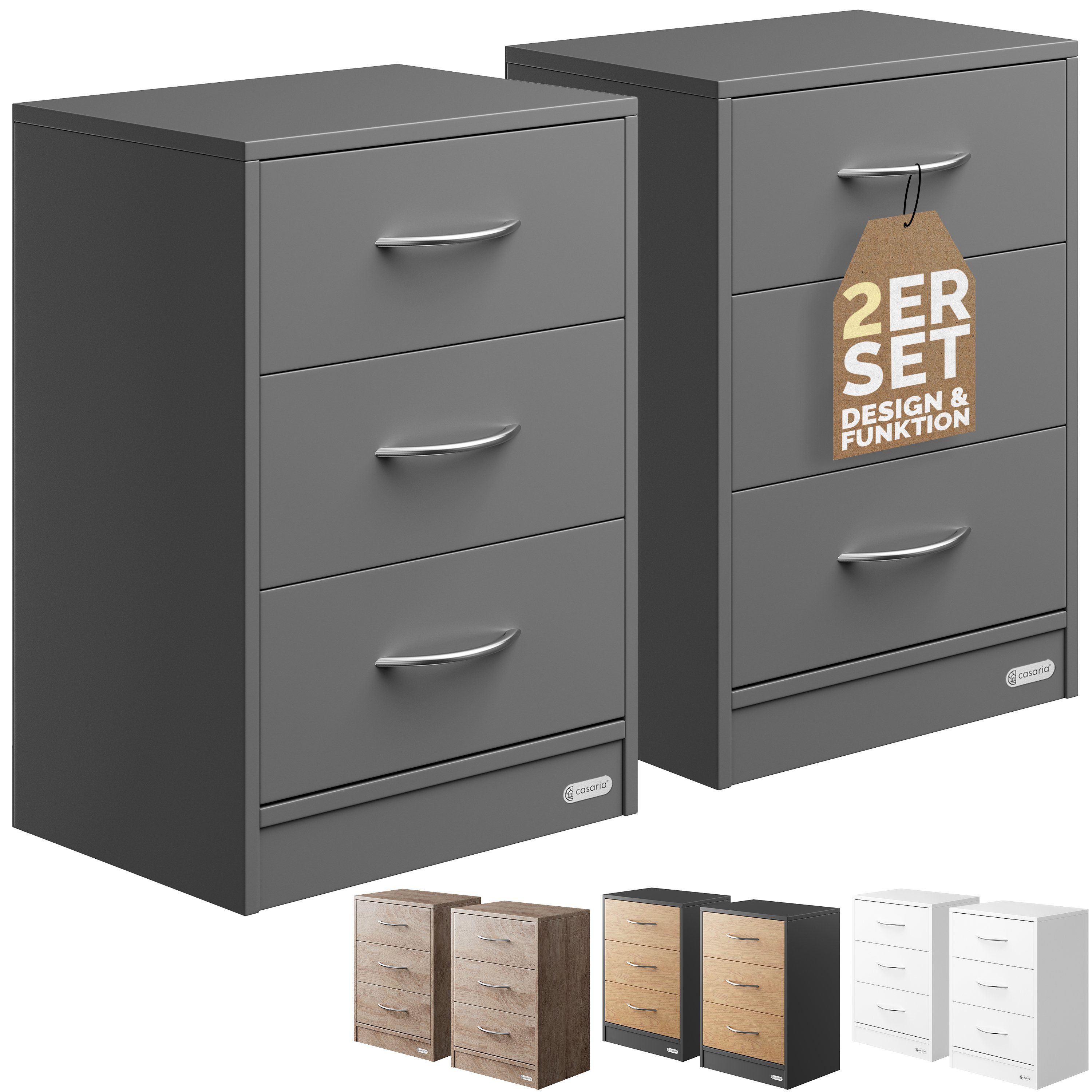 Casaria Nachttisch Eloise (2-St), CASARIA® 2x günstig online kaufen