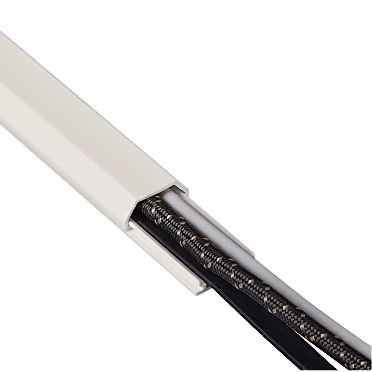 Hama Hama PVC 3m Kabelleiste Leitungskanal Weiß Computer-Kabel, Kein, (300 cm), Kabelkanal eckig Sockel Wand Boden Aufputz TV Beamer PC Audio HiFi – Bild 3 von 5