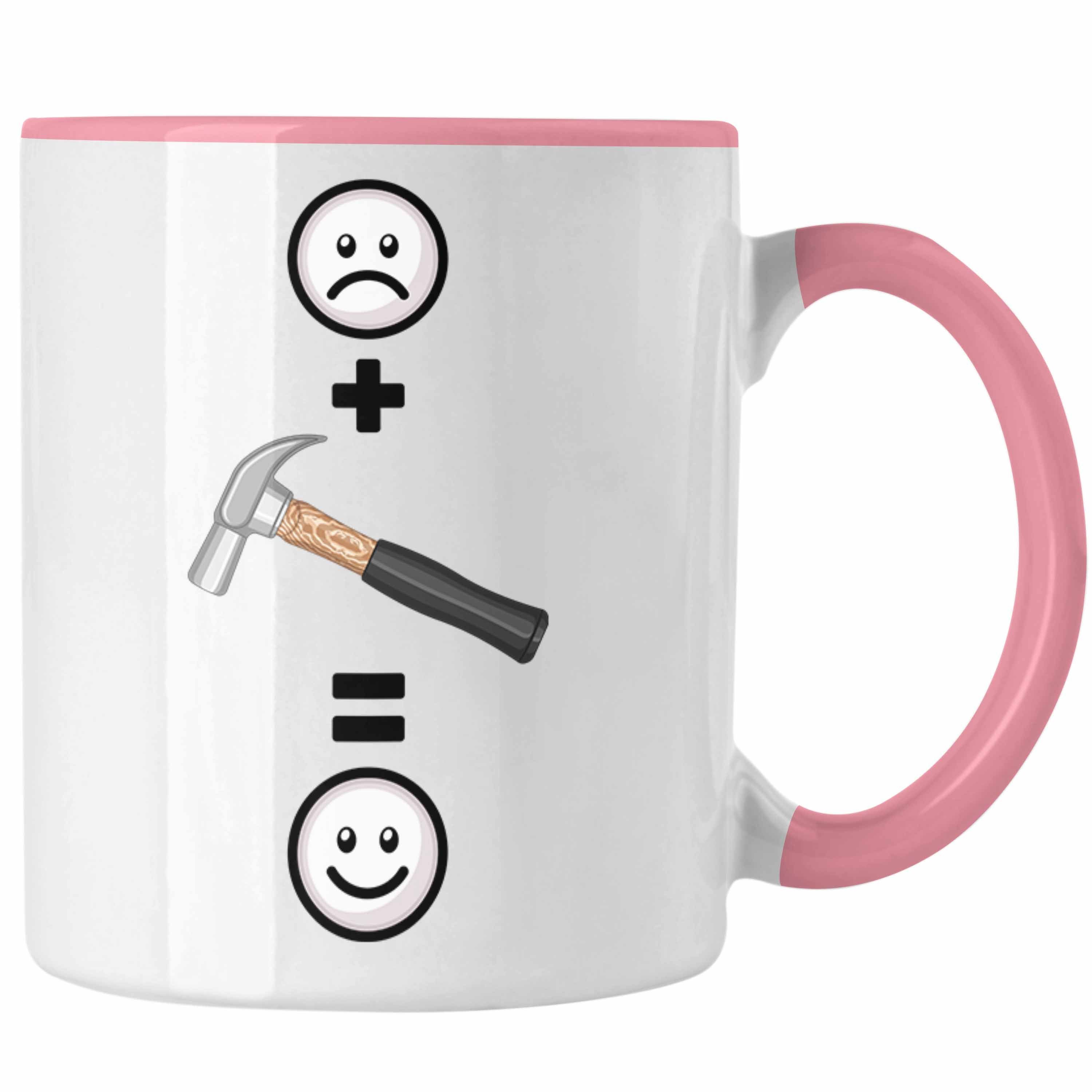 Trendation Tasse Handwerker Tasse Geschenk für handwerker, Hausmeister Lustige Geschenk Rosa