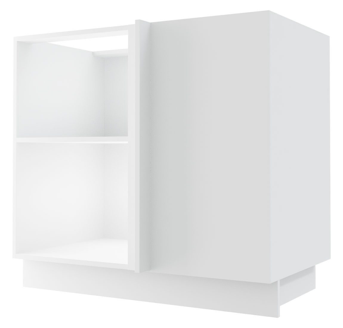 Feldmann-Wohnen Eckschrank Kvantum (1-türig, innen 1 Einlegeboden, Türanschlag wechselbar, Soft-Close, 1-St., Fronten mit dekorativen Fräsungen und leicht abgerundeten Ecken) 90cm Front- und Korpusfarbe wählbar 1-türig