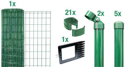 Alberts Schweißgitter »Fix-Clip Pro®«, (Set), 153 cm hoch, 10 m, grün beschichtet, zum Einbetonieren